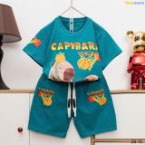  Bộ bé trai Capybara bóng rổ cho bé mặc đi chơi, đi học S18 _ Beekids 