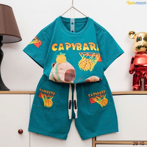  Bộ bé trai Capybara bóng rổ cho bé mặc đi chơi, đi học S18 _ Beekids 