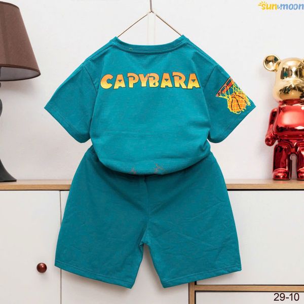  Bộ bé trai Capybara bóng rổ cho bé mặc đi chơi, đi học S18 _ Beekids 