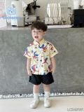  Set bé trai áo sơ mi siêu nhân người nhện phối quần kaki short cá tính S24 _ Beekids 