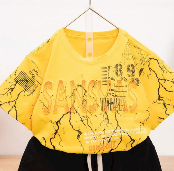  Set bé trai loang màu chữ SANSYAS dập nổi sành điệu S35 _ Beekids 