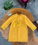  Áo dài bé trai mặc Tết chất nhung text mềm mát AD07 _ Beekids 