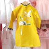  Áo dài cho bé trai thêu hoa sen chim hạt AD04 _ Beekids 