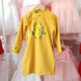  Áo dài bé trai mặc Tết chất nhung text mềm mát AD07 _ Beekids 