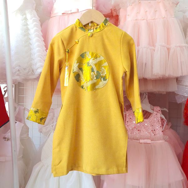  Áo dài bé trai mặc Tết chất nhung text mềm mát AD07 _ Beekids 