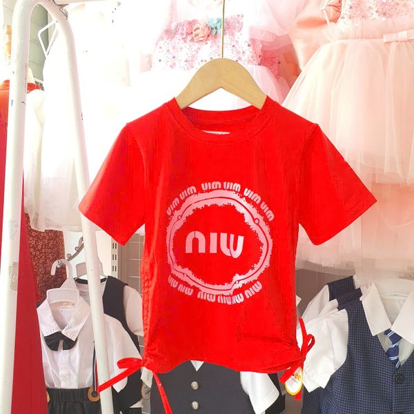  Áo thun bé gái họa tiết chữ dây rút 2 bên sành điệu A14 _ Beekids 