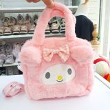  PK11 _ Túi đeo bé gái phối lông mềm mịn dễ thương họa tiết hoạt hình dễ thương _ Beekids 