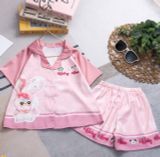  DB14 _ Bộ pijama đùi cho bé gái chất lụa mềm mịn hoạ tiết Baby Three siêu dễ thương _ Beekids 