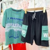  DB23 _ Đồ bộ thun cotton bé trai túi hộp in chữ Dance siêu ngầu_ Beekids 