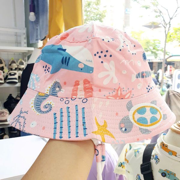  PK12 _ Mũ rộng vành cho bé trai và bé gái từ 1 đến 8 tuổi họa tiết hoạt hình xinh xắn _ Beekids 