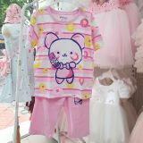  DB25 _ Đồ bộ lửng bé gái họa tiết gấu ngôi sao chất cotton mềm mát _ Beekids 