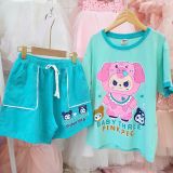  DB28 _ Bộ thun đùi cotton bé gái từ 30kg đến 50kg họa tiết Baby Three heo hồng đáng yêu _ Beekids 