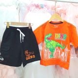  DB33 _ Bộ thun bé trai họa tiết khủng long Dino siêu dễ thương _ Beekids 