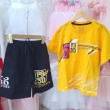  DB32 _ Bộ thun lửng bé trai từ 23kg đến 35kg chữ họa tiết thời trang _ Beekids 