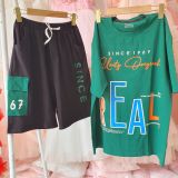  DB29 _ Bộ thun lửng bigsize cho bé trai từ 60kg đến 80kg họa tiết chữ thời trang _ Beekids 