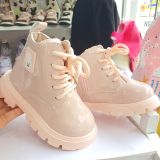  GI06 _ Giày boot bé gái da bóng màu hồng xinh xắn ngọt ngào _ Beekids 
