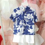  S40 _ Set bé trai mặc đi biển, du lịch áo sơ mi hoạ tiết lá cây phối quần ngắn _ Beekids 