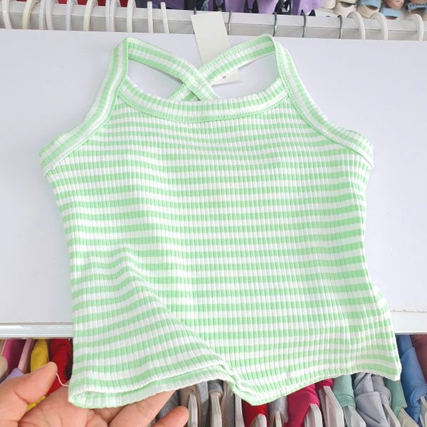  A25 _ Áo thun ba lỗ 2 dây cho bé gái chất cotton mềm mát _ Beekids 