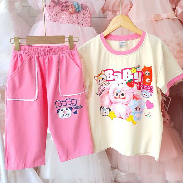  DB39 _ Đồ bộ lửng bé gái họa tiết Baby Three ngôi sao siêu dễ thương _ Beekids 