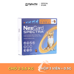 NEXGARD SPECTRA® size XS cho chó từ 2-3.5 kg (0,5g/viên x 3 viên/hộp)