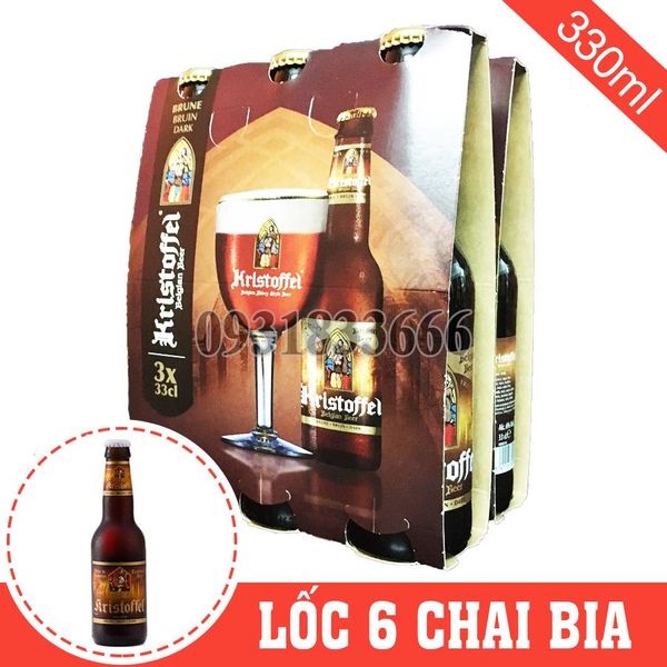 [LỐC 6] Bia Bỉ Kristoffel Nâu 6% Chai 330ml