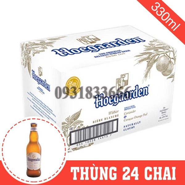 Bia Bỉ Hoegaarden White 4.9% Thùng 24 Chai 330ml