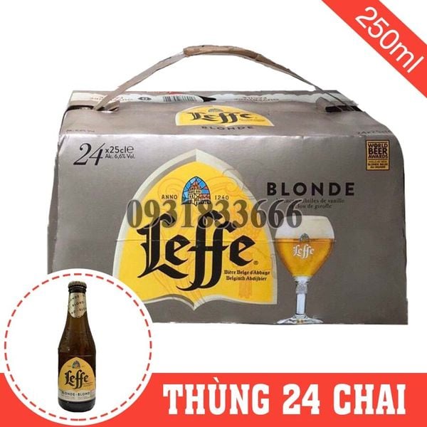 Bia Bỉ Leffe Vàng 6.6% Thùng 24 Chai 250ml