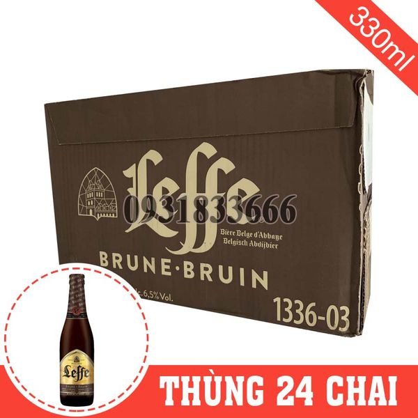 Bia Bỉ Leffe Nâu 6.5% Thùng 24 Chai 330ml
