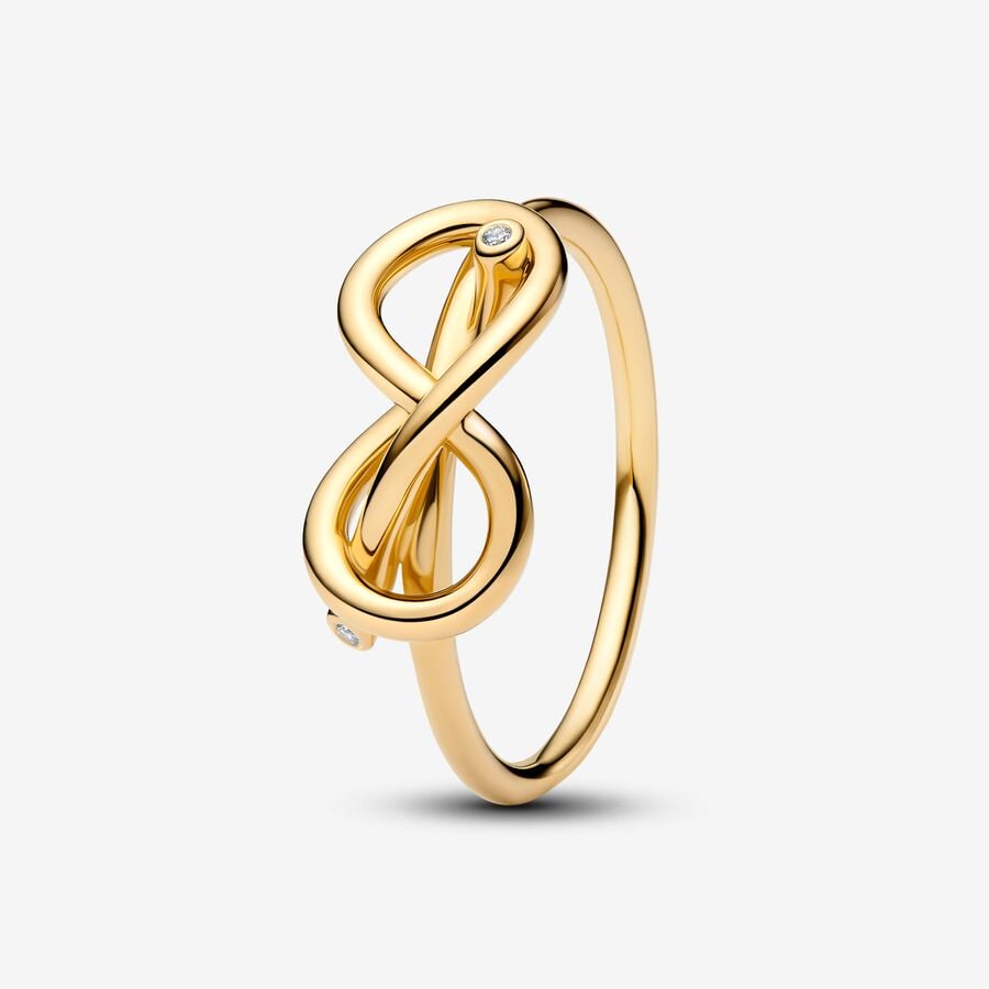 Nhẫn Pandora Nút Thắt Vô Cực Mạ Vàng 14K - Pandora
