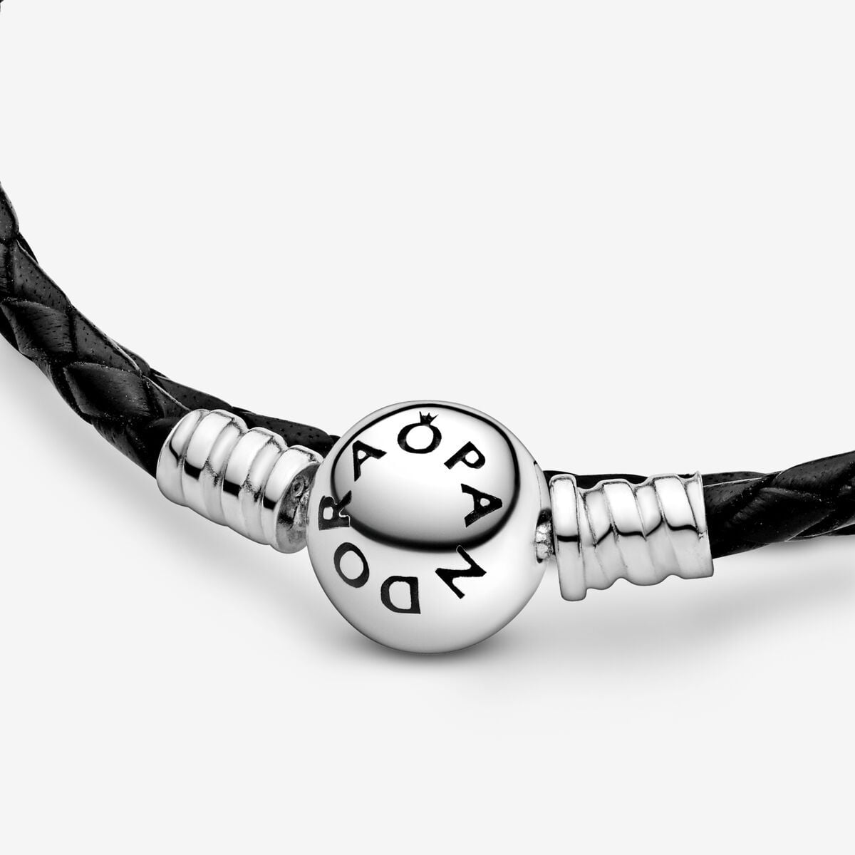 Pandora Moments Leather 3連ブレスレット チョーカー 黒 Pandora 
