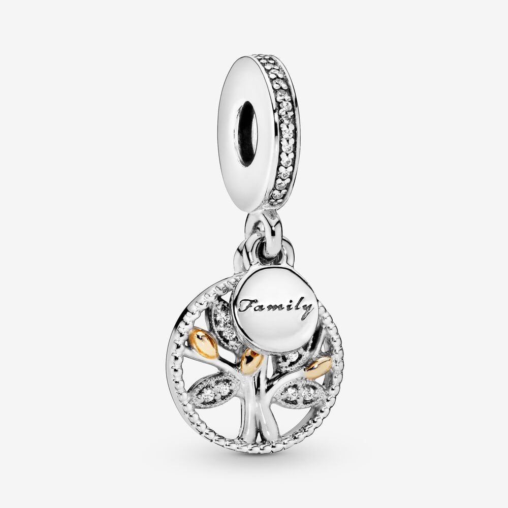 Charm Mạ Vàng 14K Cây Gia Đình Khắc Chữ - Pandora