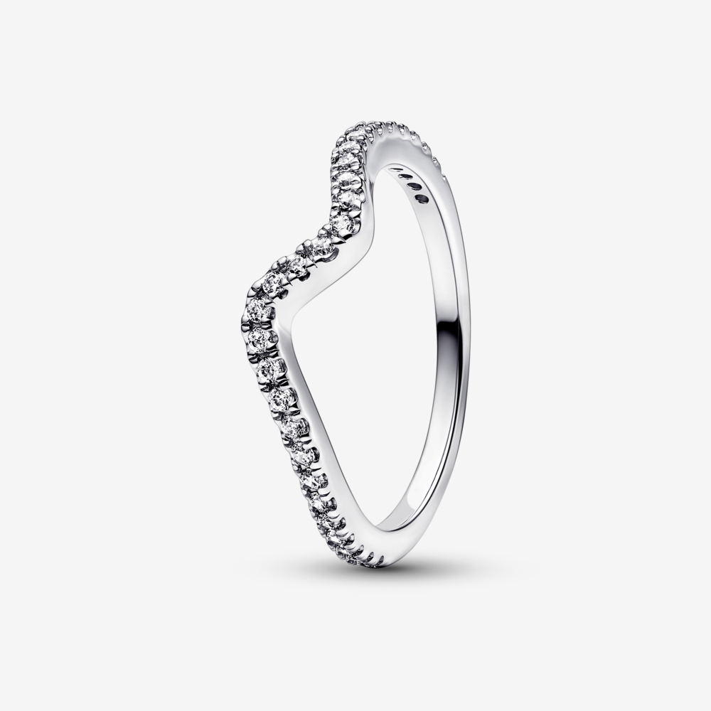 Nhẫn Bạc Pandora Timeless Gợn Sóng Đính Đá - Pandora