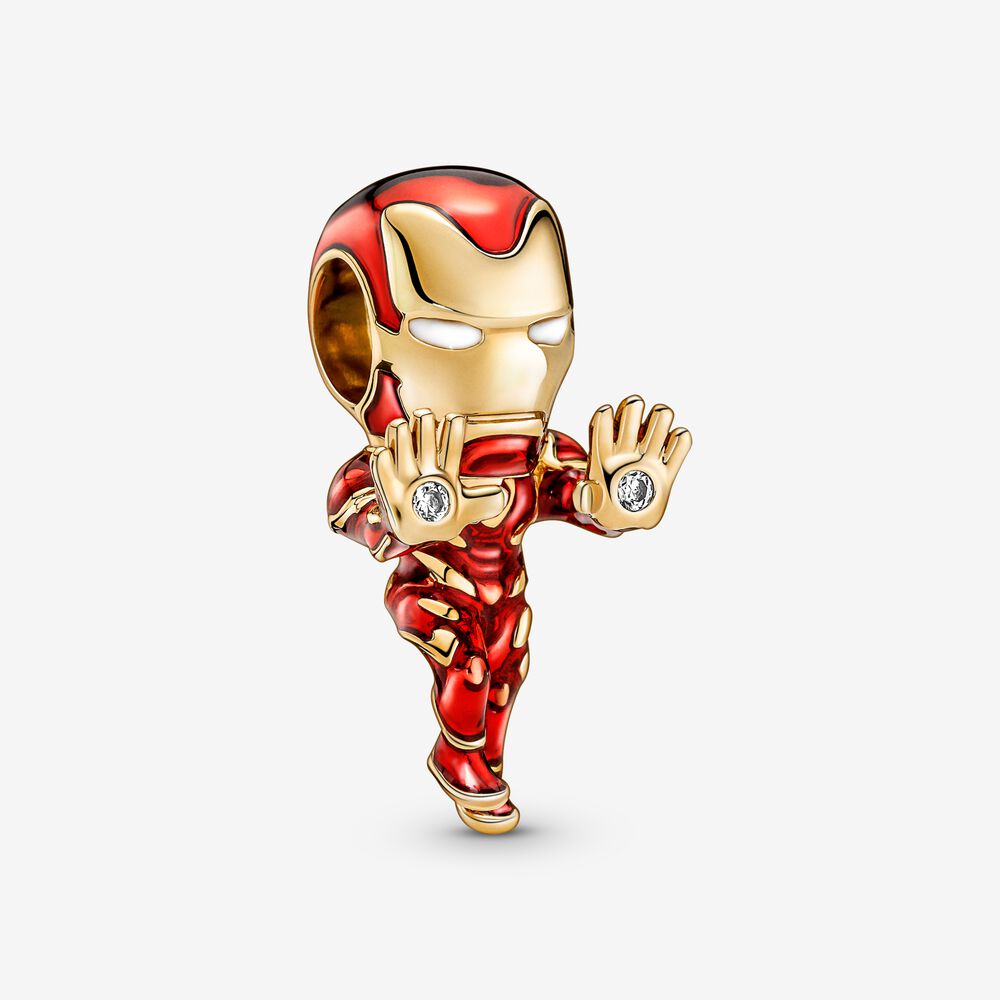Charm marvel x pandora mạ vàng 14k iron man - Pandora