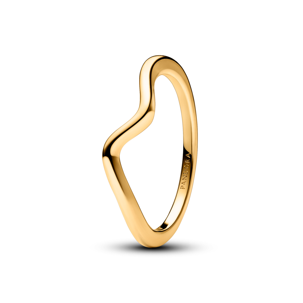 Nhẫn pandora timeless mạ vàng 14k gợn sóng - Pandora