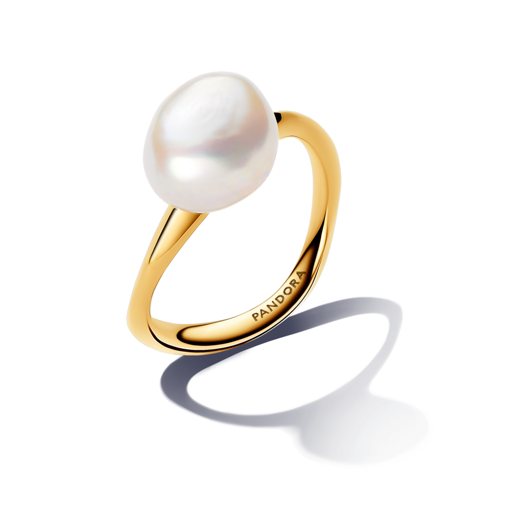 Nhẫn pandora essence mạ vàng 14k đính ngọc trai - Pandora