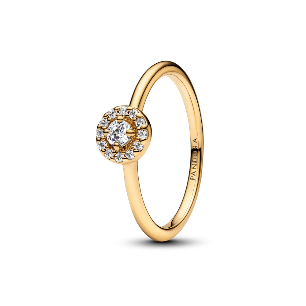 Nhẫn Pandora Timeless Mạ Vàng 14K Viên Đá Tròn - Pandora