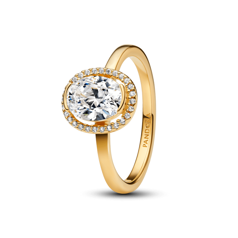 Nhẫn timeless mạ vàng 14k halo đính đá sang trọng - Pandora