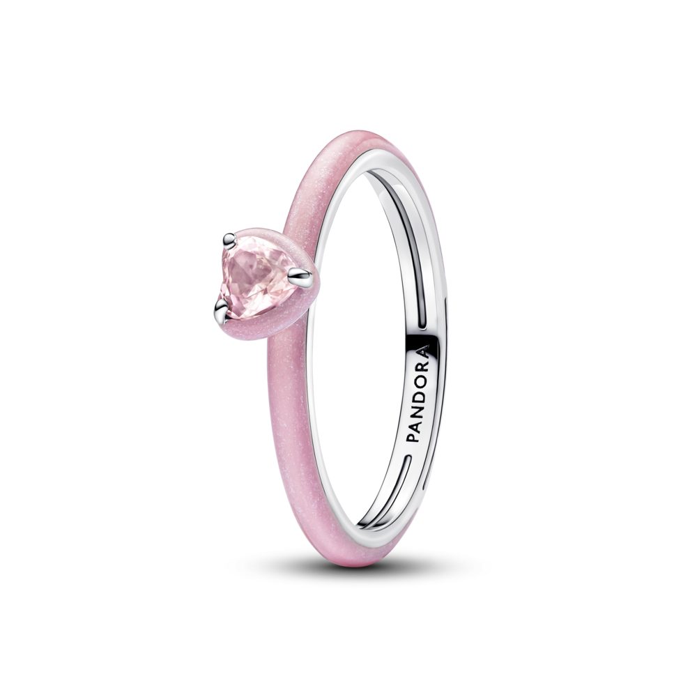 Nhẫn pandora me trái tim pha lê hồng - Pandora