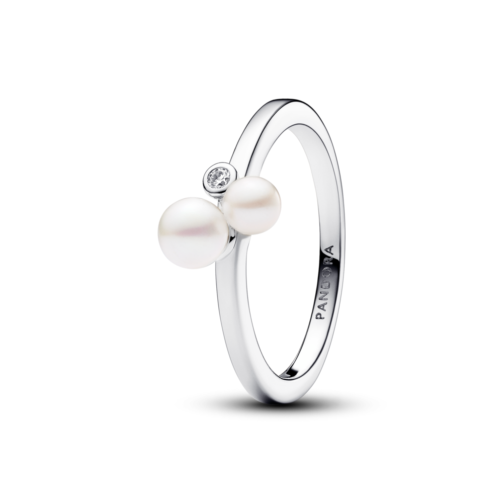 Nhẫn Bạc Pandora Timeless Đính Ngọc Trai Đôi - Pandora