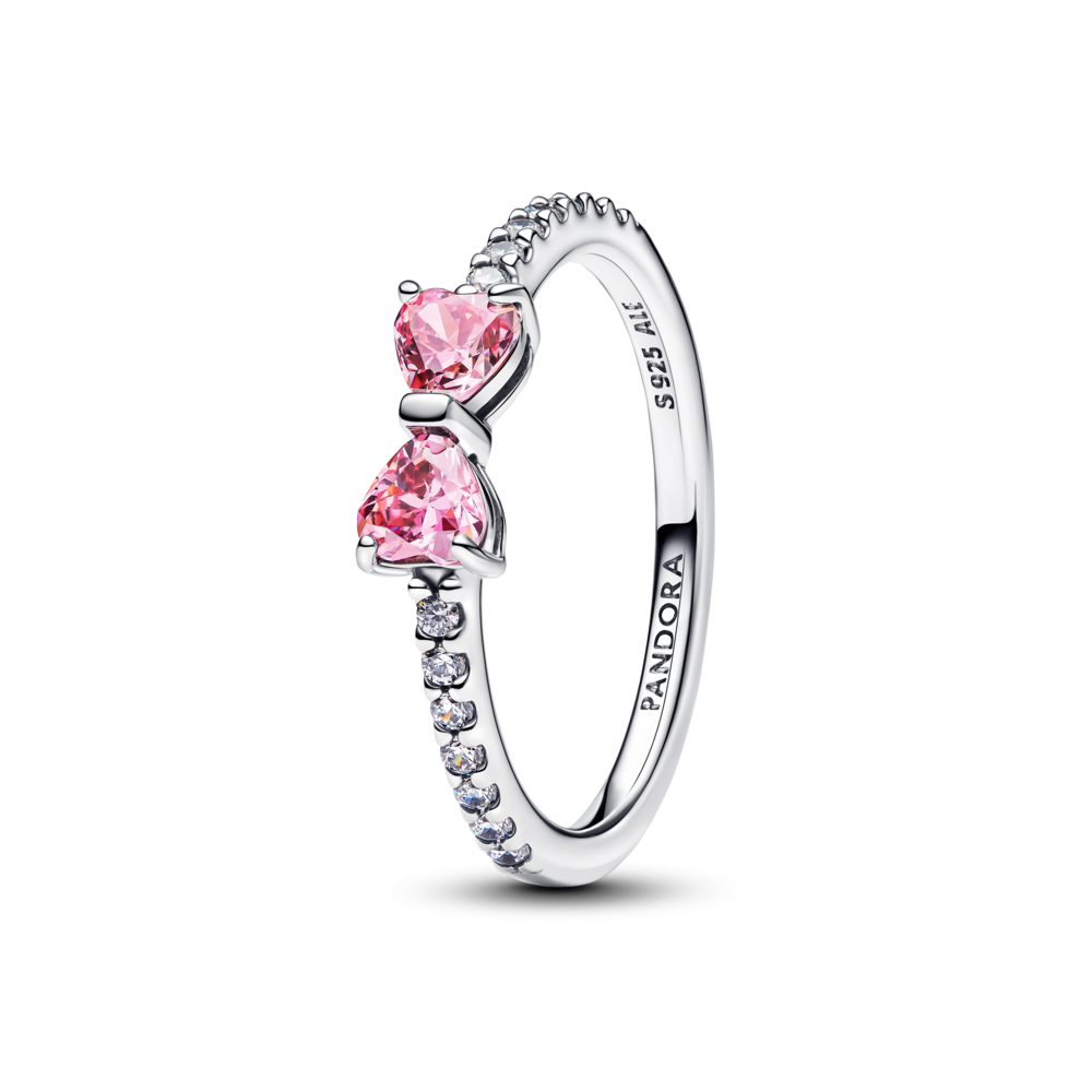 Nhẫn bạc pandora timeless hình nơ màu hồng - Pandora