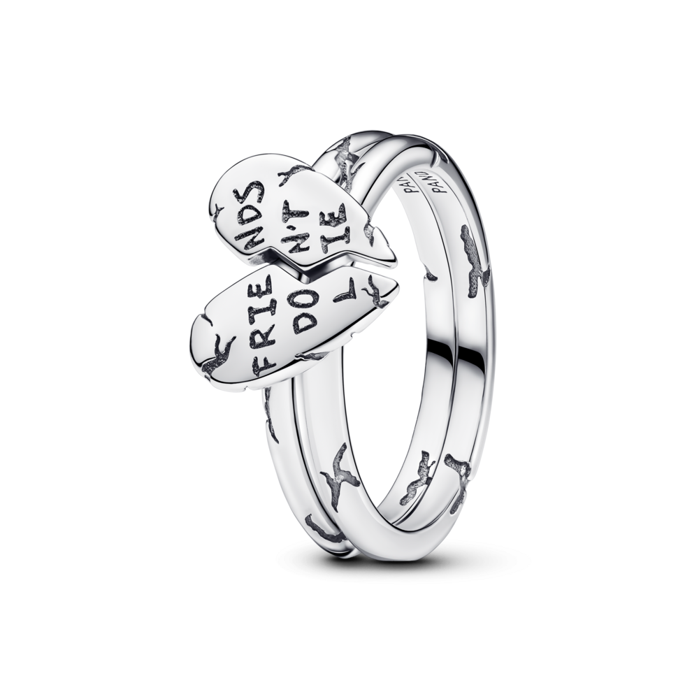 Nhẫn Stranger Things Friends Don't Lie Trái Tim Tách Đôi - Pandora