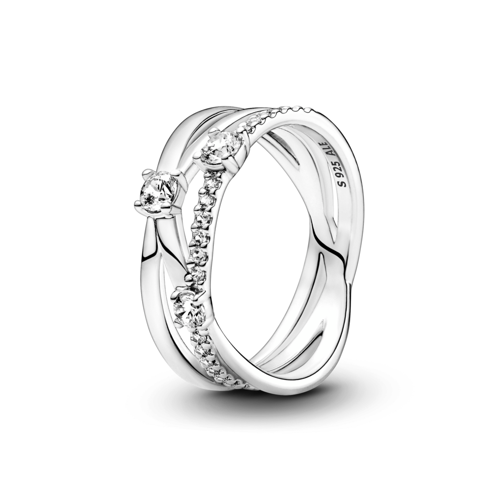 Nhẫn Pandora Timeless Dãi Chéo Thắt Nút Đính Đá - Pandora