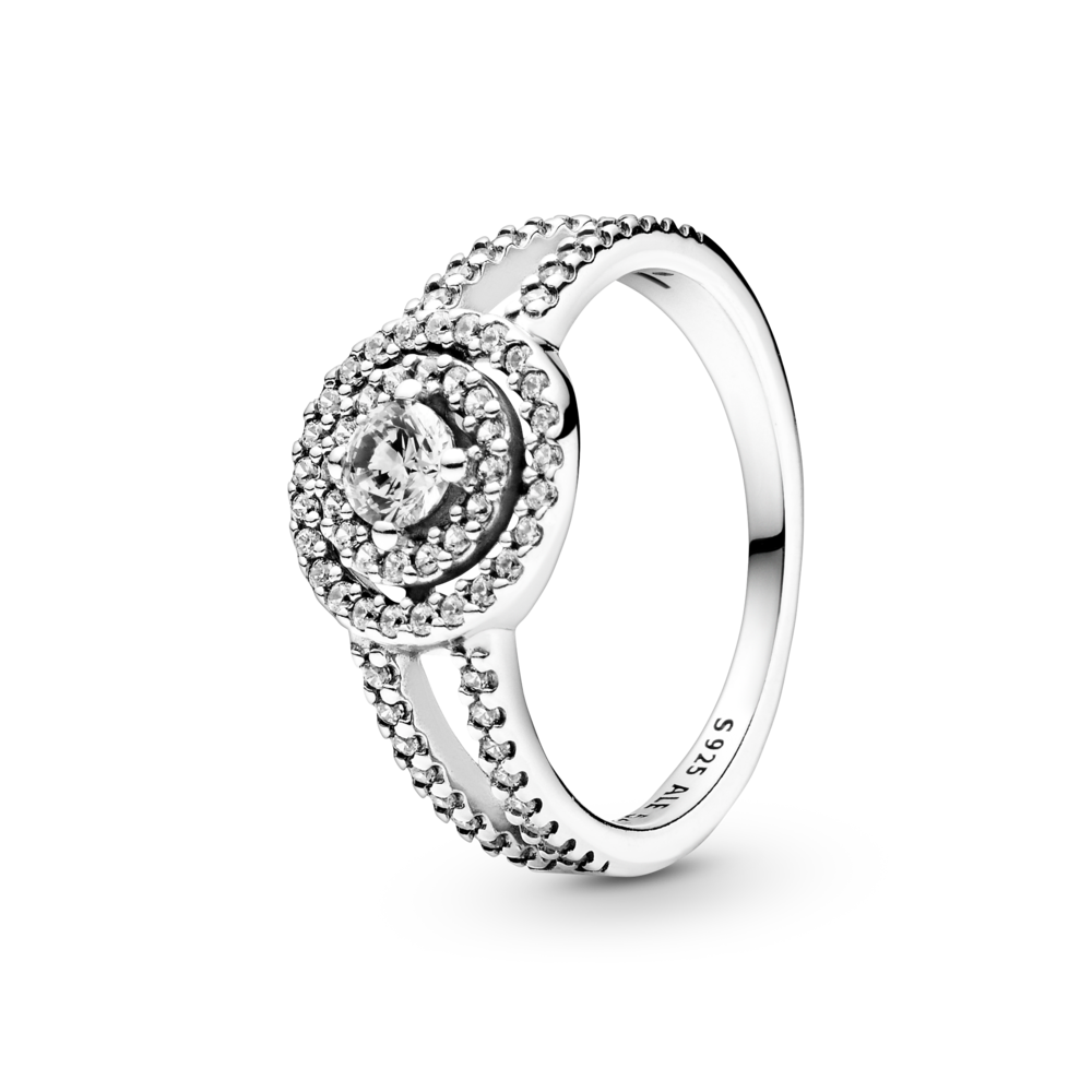 Nhẫn bạc timeless mặt tròn vầng hòa quang lấp lánh - Pandora