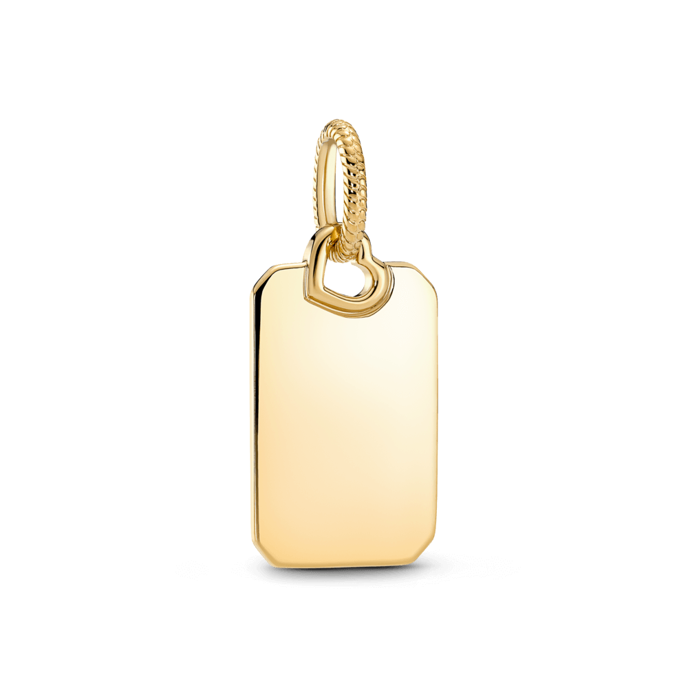 Mặt Dây Chuyền Mạ Vàng 14K Chữ Nhật Khắc Chữ - Pandora