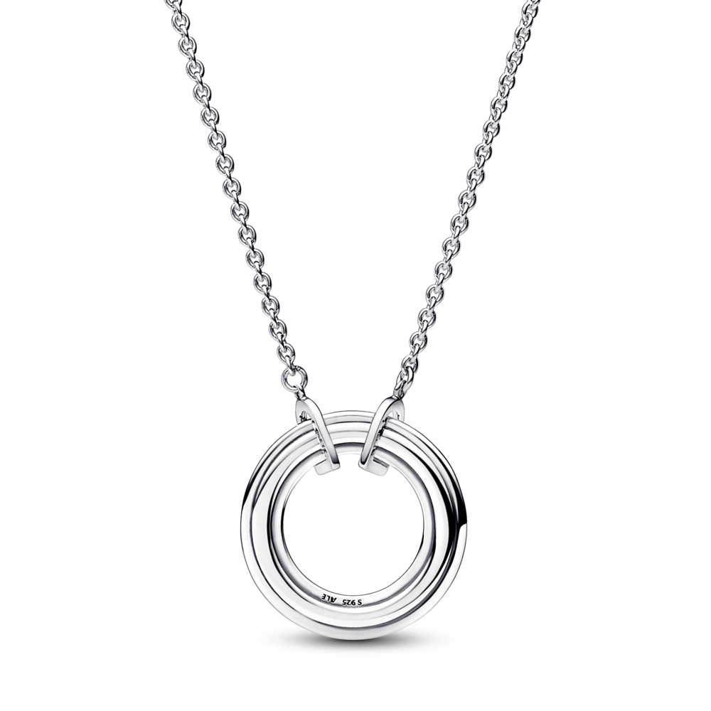 Dây Chuyền Mạ Vàng Hồng 14K Logo Pandora Signature Đính Đá