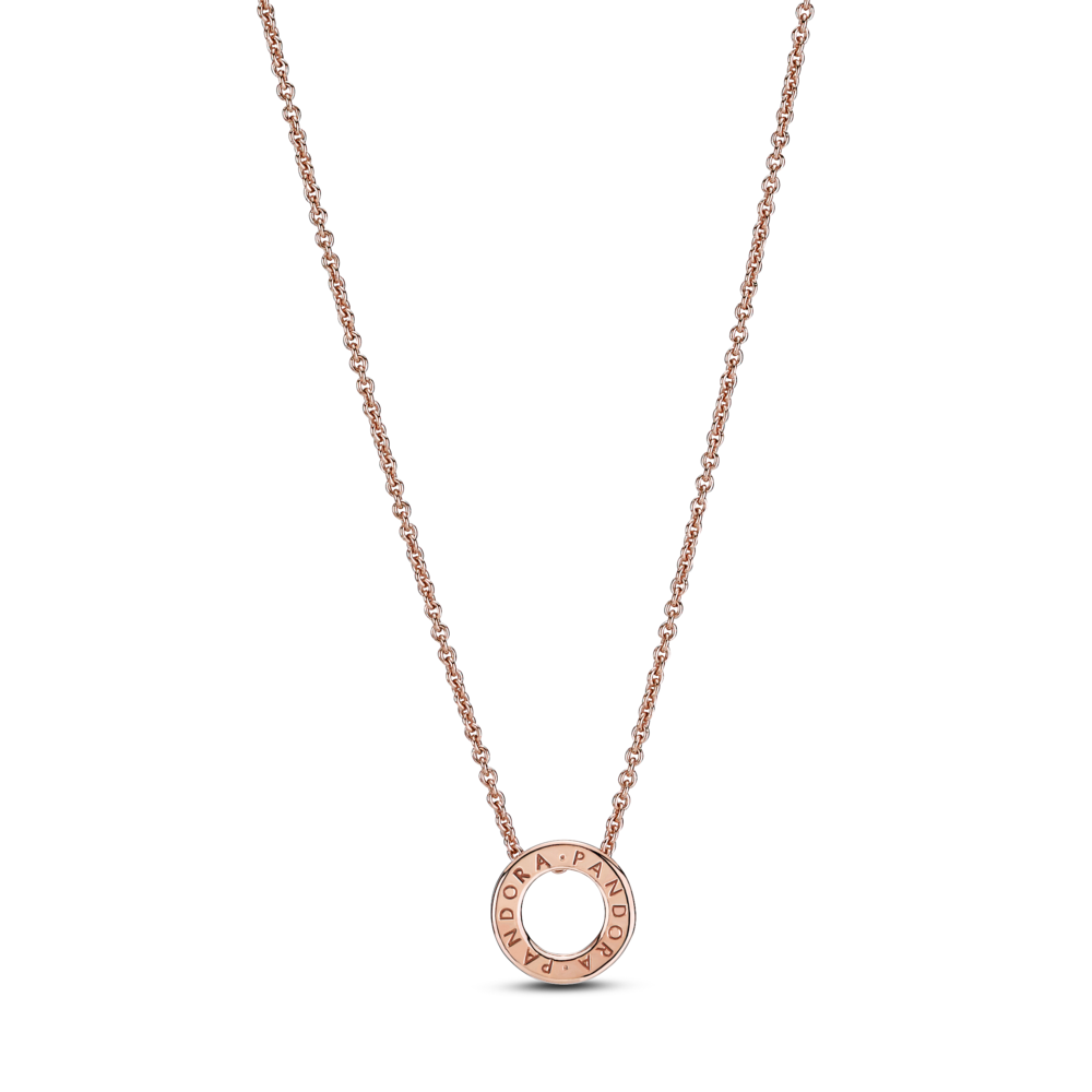 Dây Chuyền Pandora Signature Mạ Vàng Hồng 14k Mặt Hình Chữ O