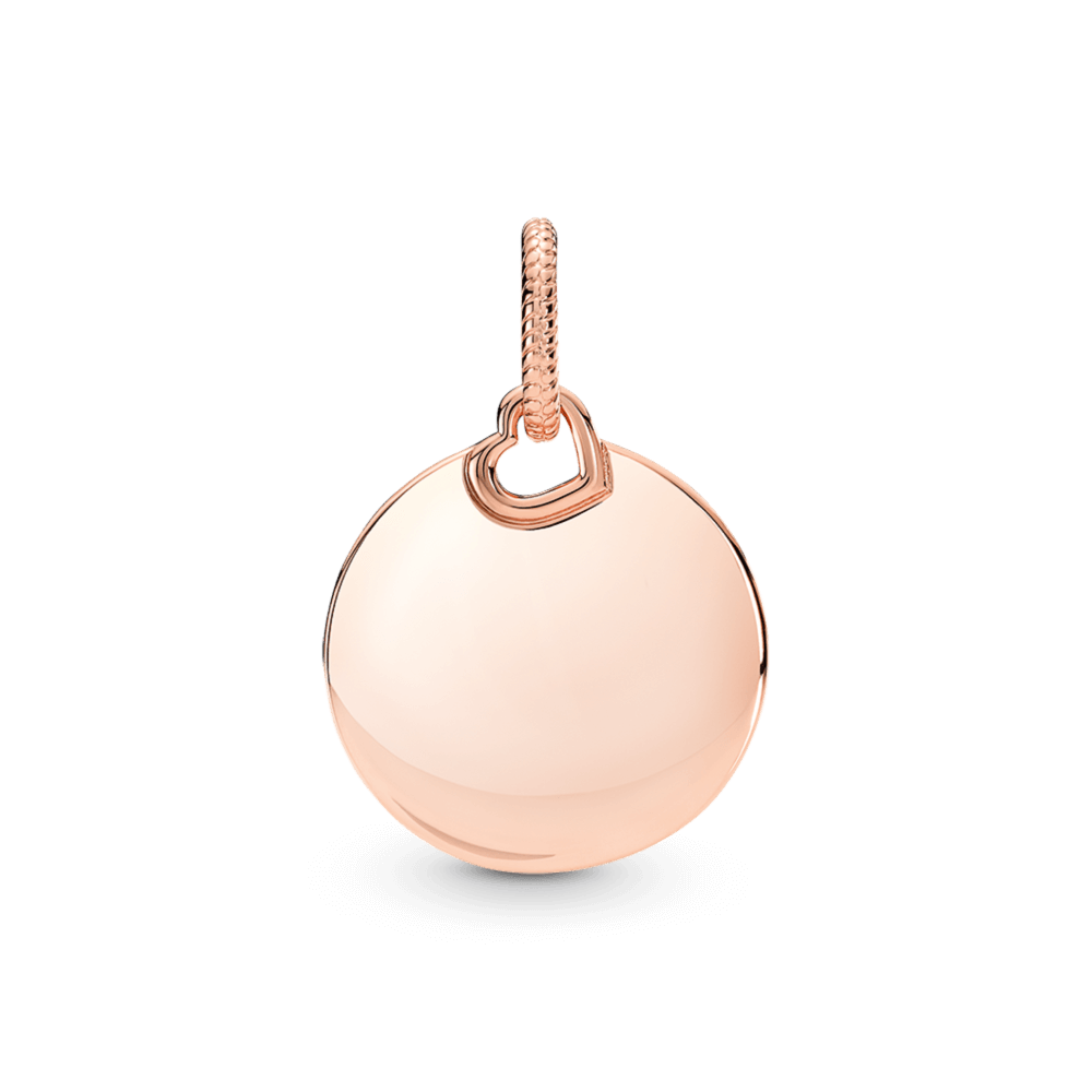 [phiên bản giới hạn] mặt dây chuyền mạ vàng hồng 14k hình tròn khắc chữ ký mono - Pandora