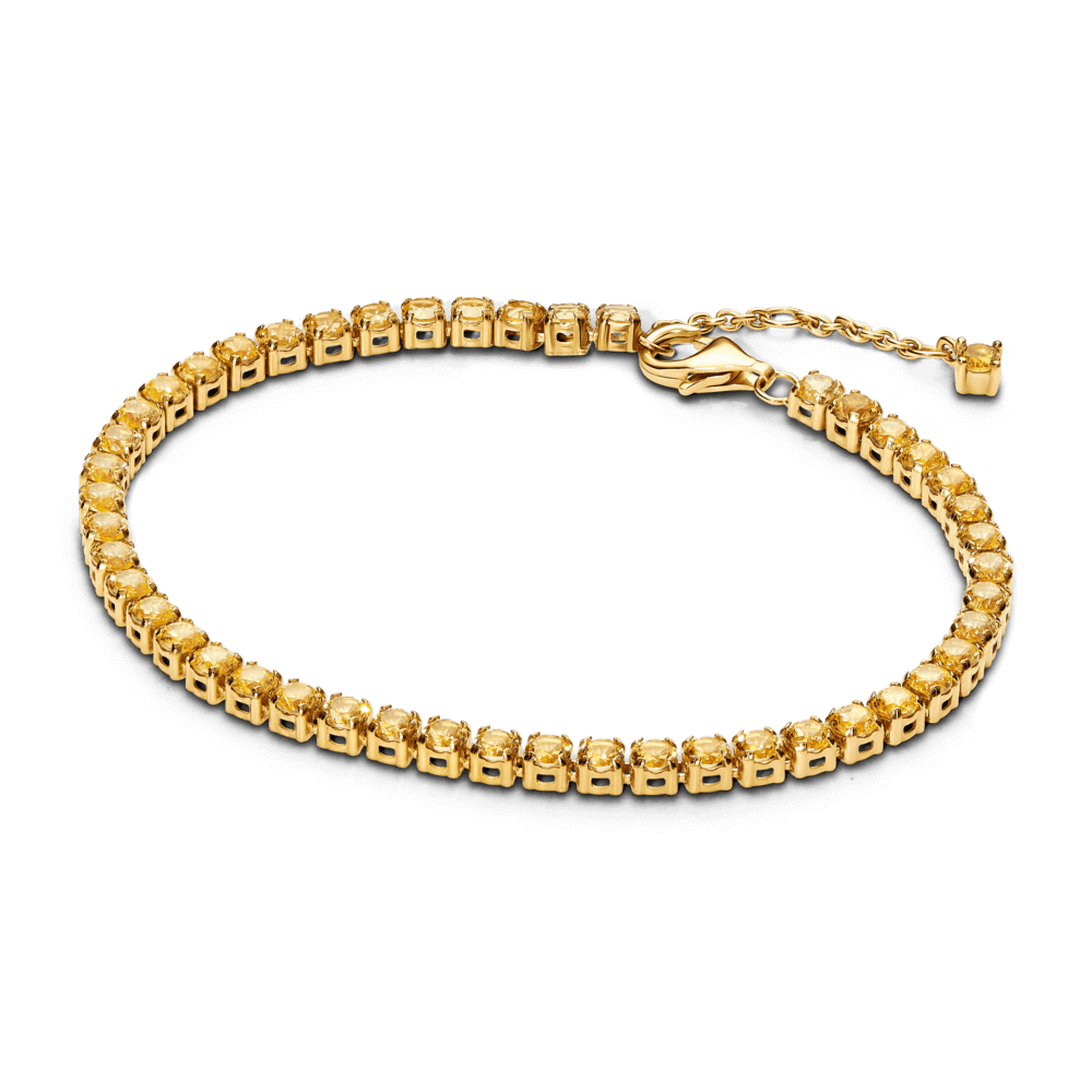 Vòng Tennis Mạ Vàng 14k Đính Đá Vàng Gold - Pandora