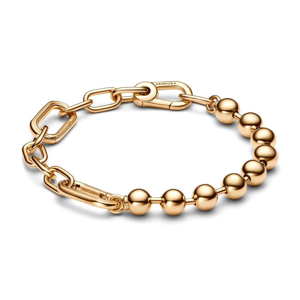 Vòng tay pandora me mạ vàng 14k mắt xích - hạt mắt nối đối lập - Pandora