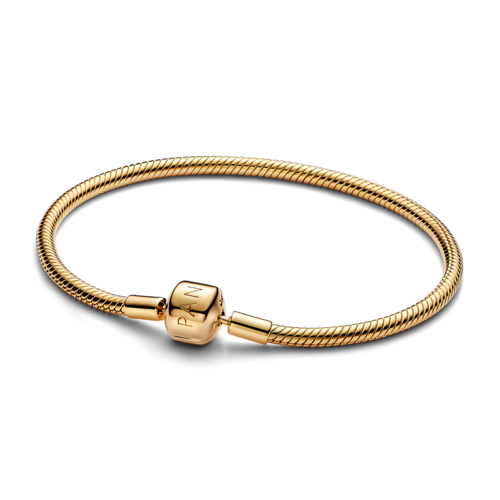 Vòng Tay Pandora Moments Mạ Vàng 14K Khóa Trụ - Pandora